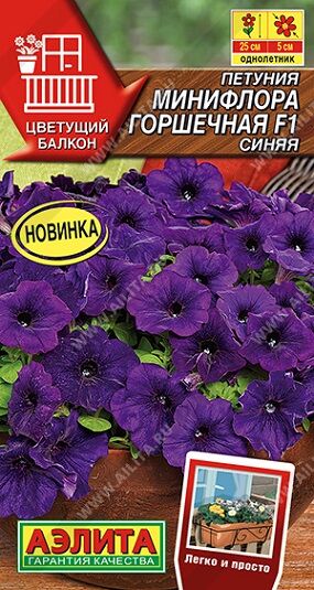 Петуния Минифлора горшечная F1 синяя (Код: 92491)