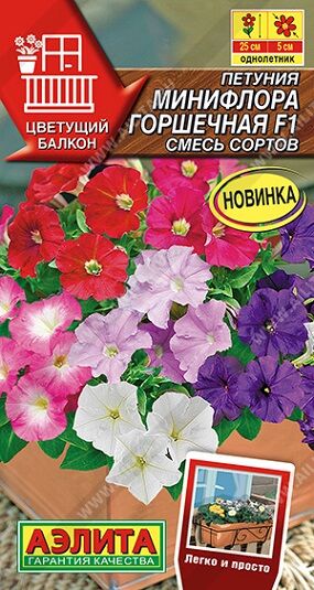 Петуния Минифлора горшечная F1 смесь (Код: 92492)