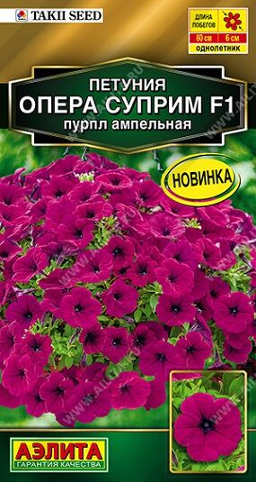 Петуния Опера суприм F1 пурпл ампельная (Код: 92498)