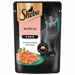 Влажный корм для кошек Sheba ломтики в желе с форелью 75 гр