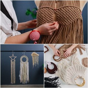 Шнур для вязания 80% хлопок, 20% полиэстер крученый 3 мм, 185г/45м, 26-красный