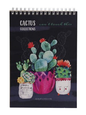 Скетчбук 50 л. А5 "Три кактуса",20*14 см