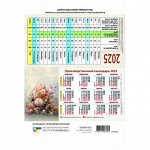 Календарь 2025 табель домик 200*105 Цветы 9034