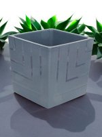 Горшок для цветов (с вкладкой), цвет АНТРАЦИТ, 6.6 л, диаметр 20 см, высота 20 см, пластиковый, КВАДРО