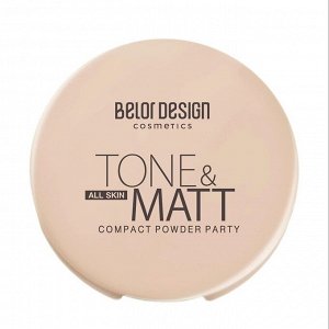 BELORDESIGN Пудра компактная PARTY Tone&Matt тон 34 легкий загар