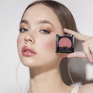 BELORDESIGN Румяна компактные VELVET TOUCH тон 102 розово-персиковый