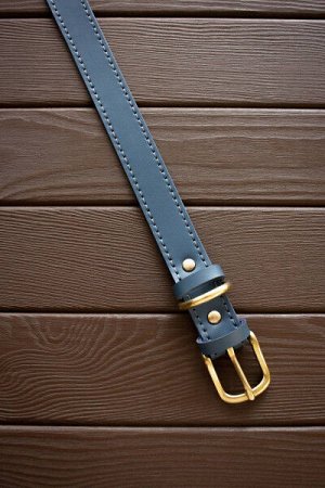 Ошейник кожаный классический XL серо-голубой (42-50см) Arctic Lion