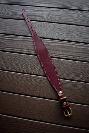 Ошейник кожаный селедка XS винный (25-31см) Arctic Lion