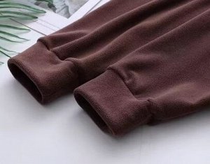 Флисовая толстовка теплая, воротник стойка на полумолнии, коричневый