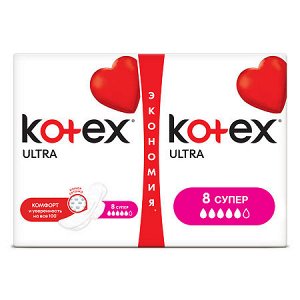 Kotex Ultra Super прокладки поверхность сеточка, 16 шт