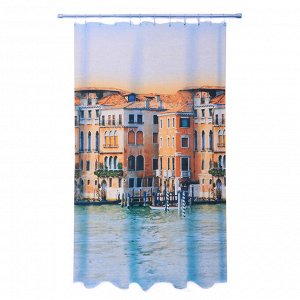 VETTA Шторка для ванной, тканьполиэстерсутяжелит, 180x200см, фотопечатьэконом, Венеция
