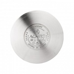 Чайник AGNESS CompactPro 3 л со свистком и складывающейся ручкой, нержавеющая сталь, 1 шт.