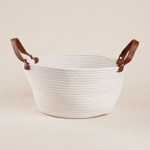 Корзина для хранения SL Home «Луиза», плетёная, ручной работы, 33x33x16 см, белая
