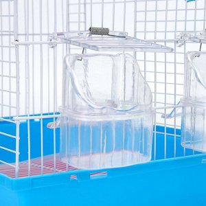 Клетка для птиц укомплектованная Bd-2/5h, 34 х 27 х 47 см, синяя