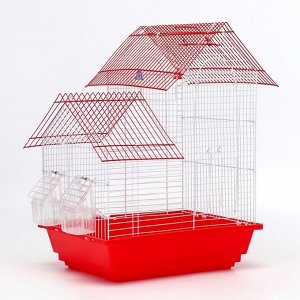 Клетка для птиц укомплектованная Bd-2/5h, 34 х 27 х 47 см, красная