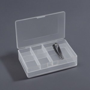 Органайзер для хранения мелочей, с крышкой, двусторонний, 10.2x7x3.2 см, прозрачный