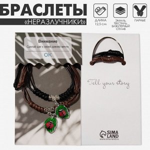 Браслеты парные «Неразлучники» божья коровка, цветные, L=12.5 см