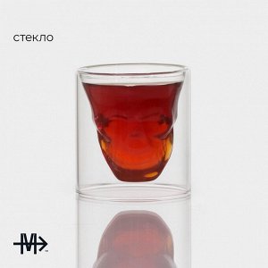 Стопка - шот с двойными стенками Magistro «Череп. Хэллоуин», 70 мл, 7?7 см, стекло