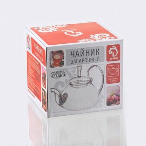 Заварочный чайник Доляна «Элегия», 400 мл, металлическое сито, стекло