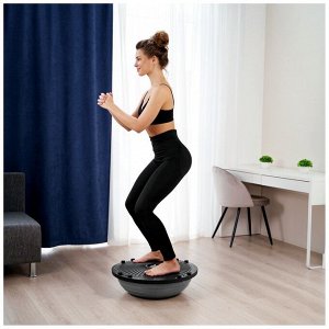 Полусфера BOSU гимнастическая ONLYTOP, с насосом, 58x25 см, серая