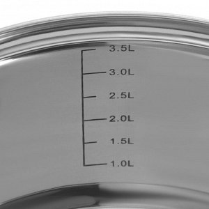 Набор кастрюль Доляна «Сильве», 4 предмета: 1.5 л, 2 л, 3 л, 4 л, d=16/18/20/22 см, крышки, индукция, нержавеющая сталь