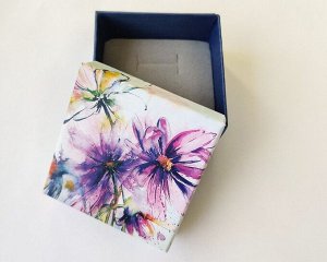 Подарочная коробочка, Акварельные цветы