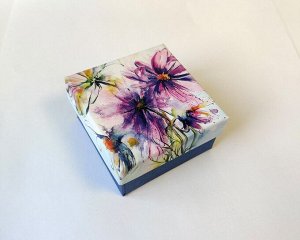 Подарочная коробочка, Акварельные цветы