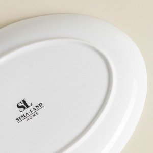 Тарелка для подачи SL Home «Каскарон», 25.4x18.5x2.5 см, овальная, костяной фарфор, белая
