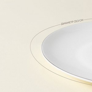 Тарелки SL Home «Каскарон», d=23.3 см, набор 2 шт., костяной фарфор, белые