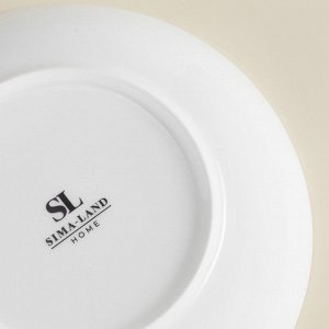 Тарелки глубокие SL Home «Каскарон», 700 мл, d=20 см, набор 2 шт., костяной фарфор, белые