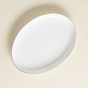Тарелка для подачи SL Home «Каскарон», 25.4x18.5x2.5 см, овальная, костяной фарфор, белая