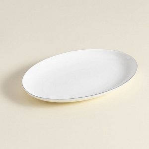 Тарелка для подачи SL Home «Каскарон», 25.4x18.5x2.5 см, овальная, костяной фарфор, белая