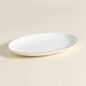 Тарелка для подачи SL Home «Каскарон», 25.4x18.5x2.5 см, овальная, костяной фарфор, белая