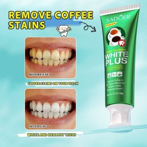 (ЗАМЯТА КОРОБКА) Зубная паста для удаления налета от кофе и чая Sadoer Coffee Tea Stains , 100 гр.