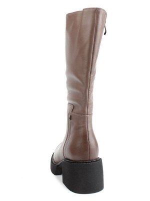 02-FI908-3M BROWN Сапоги зимние женские (натуральная кожа, натуральный мех)