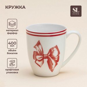 Кружка новогодняя SL Home «Прекрасное время», 400 мл, 9x10 см, фарфор, белая