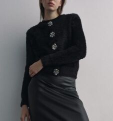 КАРДИГАН ИЗ ИСКУССТВЕННОГО МЕХА арт. 9598194, черный