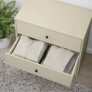 GURSKEN, Комод с 3 выдвижными ящиками, светло-бежевый, 69х67 см