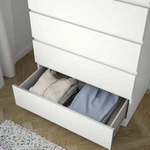 MALM, Комод с 6 выдвижными ящиками, белый, 80х123 см