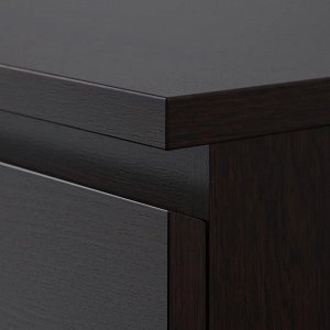 MALM, Комод с 6 выдвижными ящиками, черно-коричневый, 80х123 см