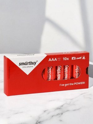 Батарейки ААА (LR03 / мизинчиковые), алкалиновые, Smartbuy, 10 шт. в упаковке (SBBA-3A10BX)
