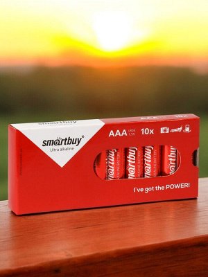 Батарейки ААА (LR03 / мизинчиковые), алкалиновые, Smartbuy, 10 шт. в упаковке (SBBA-3A10BX)