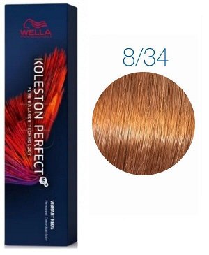 Велла Краска для окрашивания волос 8/34 светлый блонд золотисто-красный WELLA Koleston 60 мл