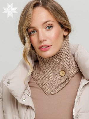 Воротник Вязаный женский снуд-воротник Джори от бренда Сиберика занимает особое место среди осенних и зимних аксессуаров. Мягкий и теплый шарф выполнен из шерстяной пряжи крупной вязкой в рубчик. Коро