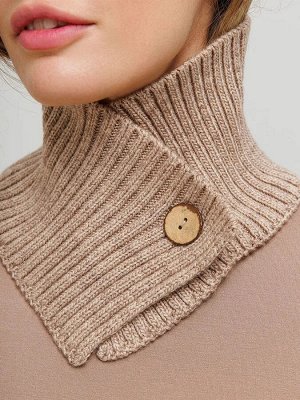 Воротник Вязаный женский снуд-воротник Джори от бренда Сиберика занимает особое место среди осенних и зимних аксессуаров. Мягкий и теплый шарф выполнен из шерстяной пряжи крупной вязкой в рубчик. Коро