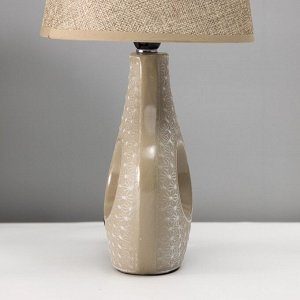 Настольная лампа с абажуром RISALUX «Маделин», Е14, 40 Вт, кофе с молоком, 18x18x33.5 см
