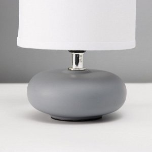 Настольная лампа с абажуром RISALUX «Ассенса», Е14, 40 Вт, серо-белый, 13x13x22 см