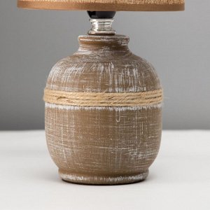 Настольная лампа с абажуром RISALUX «Шарлотта», Е14, 40 Вт, шоколадный, 13x13x27 см
