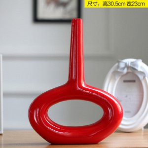 Фигурка Керамическая фигурка-ваза красного цвета, высота 30,5 см, ширина 23 см