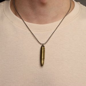 Кулон мужской «Пуля» раскручивающийся, цвет чернёное золото, 50 см